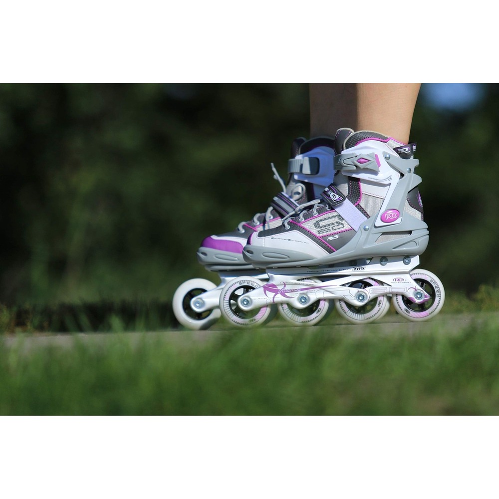 Roller Derby Aerio Q-60 Inline Skates Women's Size 8 White Grey Purple - Picture 10 of 12